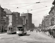 Detroit circa  Woodward Avenue looking north The soap-and-theater district